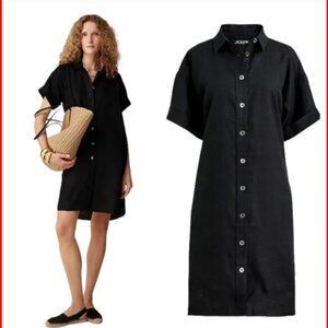 J. Crew Capitaine Linen Shirt Dress Black 2024 Season XXL